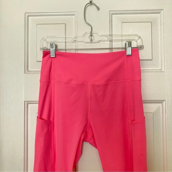 ZYIA ACTIVE Neon Coral Flower Power Lux High Rise Leggings Pink Size 6/8 - Picture 5 of 10